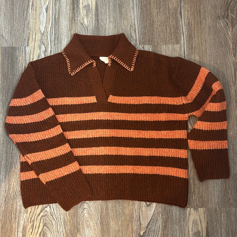 Piper & Scoot Samoza Striped Collared Sweater